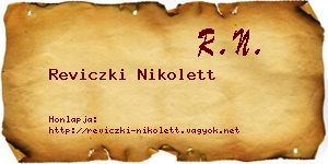 Reviczki Nikolett névjegykártya